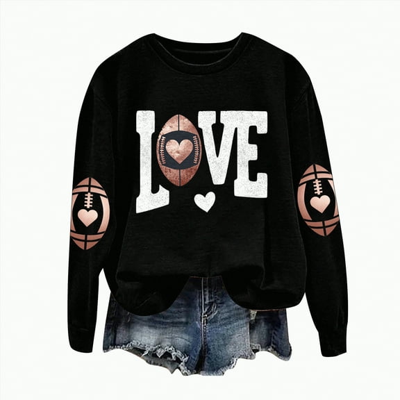 Godom Oversized Sweatshirt for Women Rugby Graphic Pullover Long Sleeve Drop Shoulder Fleece Sweatshirt