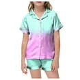 thumbnail image 1 of Godom Pajama Set for Kid Girls Soft Silk Satin Sleepwear for Comfortable Nights 2Pcs Nightwear Sleepwear, 1 of 5