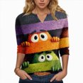 thumbnail image 1 of Godom Pumpkin Shirts for Women Fall Season T-Shirt Halloween Autumn V Neck Tee Tops, 1 of 5