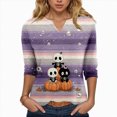 thumbnail image 1 of Godom Pumpkin Shirts for Women Fall Season T-Shirt Halloween Autumn V Neck Tee Tops, 1 of 5