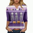 thumbnail image 1 of Godom Pumpkin Shirts for Women Fall Season T-Shirt Halloween Autumn V Neck Tee Tops, 1 of 5