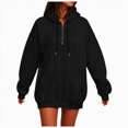 thumbnail image 1 of Godom Quarter Zip Womens Hoodies Drawstring Hooded Sweatshirts for Woman with Pocket Fashion Sweatshirt, 1 of 6