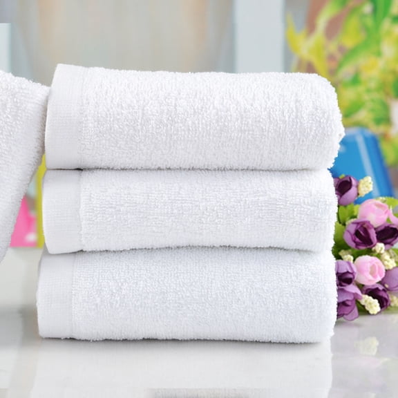 Godom Quick-Dry 3 Pieces White Hand Towels - Highly Absorbent Cotton - Towel for Bathroom, Kitchen, Guests, Pool, Gym, Camp, Travel