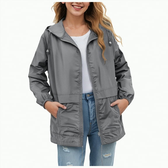 Godom Rain Jacket Women Lightweight Raincoat with Hood for Hiking Travel Windbreaker Outdoor Active