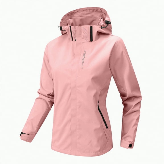 Godom Rain Jackets for Women, Waterproof Raincoat Lightweight Hiking Jackets Windproof Hooded Jacket with Pockets