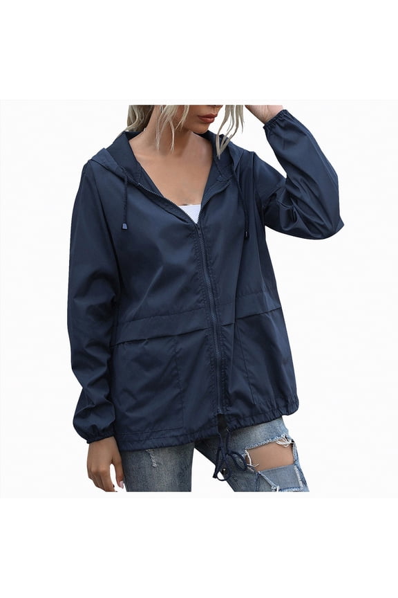 Raincoats for Women Waterproof Lightweight Rain Jackets Windbreaker Packable Outdoor Hiking Hooded Jacket