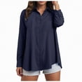 thumbnail image 1 of Godom Shirts for Women Oversized Long Sleeve Button Down Shirts Blouses Tops with Pocket, 1 of 7
