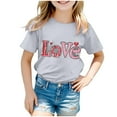 thumbnail image 1 of Godom Short Sleeve Shirt for Girls Casual Crewneck Basic Tees Kids Tee Tops Girl Clothes, 1 of 5