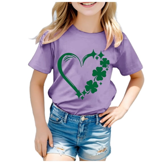 Godom Short Sleeve Shirt for Girls Casual Cute Blouse Kids Tee Tops Girl Clothes