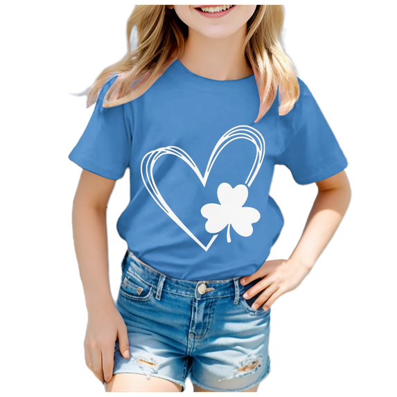 Godom Short Sleeve Shirt for Girls Fashion Crewneck Tops Summer Shirts