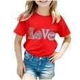 thumbnail image 1 of Godom Short Sleeve Shirt for Girls Kids Crewneck T-Shirts Girls' Summer T Shirts, 1 of 5
