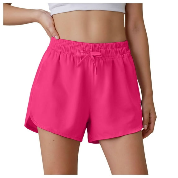 Godom Shorts for Girls Elastic Waistband Retro Woven Gym Shorts, Sizes 4-13 Years