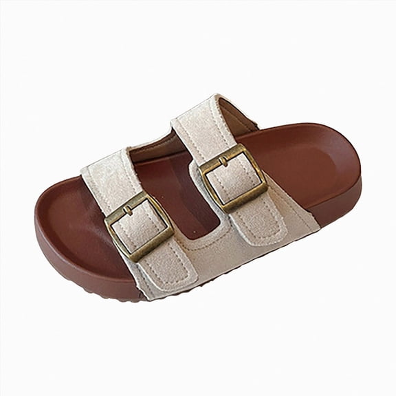 Godom Slippers for Girls House Open Toe Comfy Slippers Summer Non-Slip Beach Shoes Kid Cloud Slides