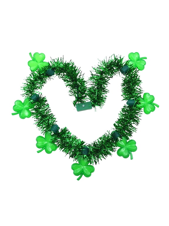 St. Patrick's Day Glowing Necklace Metallic Green Beads Accessories Party Supplies Men's And Women's Clothing Accessories Decrations