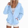 thumbnail image 1 of Godom Super Soft Hoodies for Women Long Sleeve Button Down Oversized Sweatshirts Loose Fall Winter Clothing with Pockets, 1 of 5