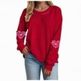 thumbnail image 1 of Godom Sweatshirt for Women Pink Ribbon Sweatshirts Long Sleeve Hoodies Pullover Tops, 1 of 7