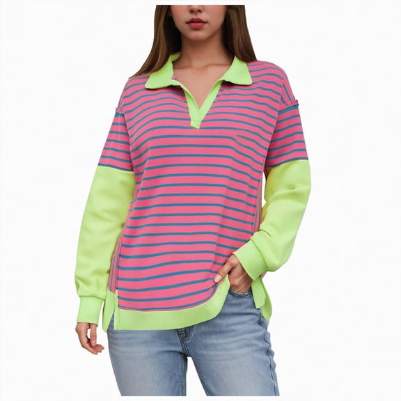 Godom Sweatshirts for Women Long Sleeve V Neck Side Slit Pullover Sweatshirt Shirts Loose Casual Fall Tops