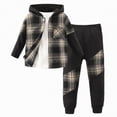 thumbnail image 1 of Godom Toddler Baby Boy Clothes Fall Winter Outfit Boys Clothes 5T Long Sleeve Tops and Pants Kids 2Pcs Clothing Sets,Brown, 1 of 7