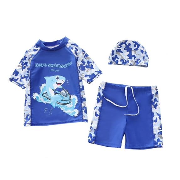 Godom Toddler Boy Swimsuit 2 Piece UPF 50+ Swim Shirt Bathing Suit Trunk Beachwear Bathing Suit