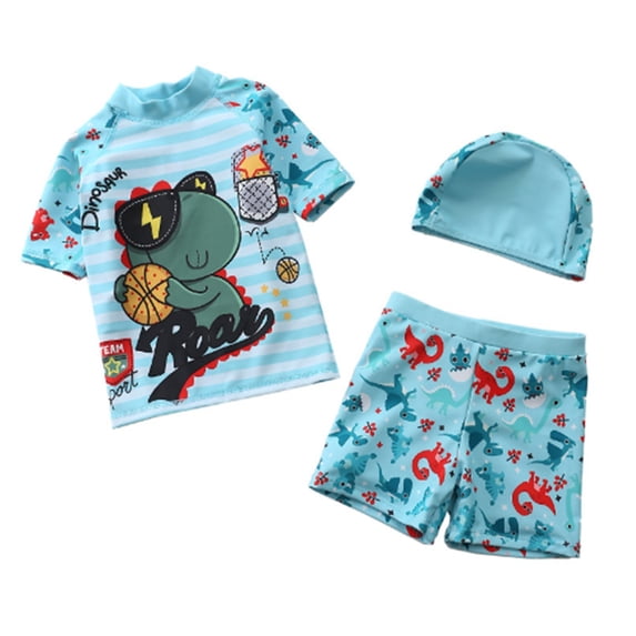 Godom Toddler Boy Swimsuit Two Piece Rash Guard Swimsuits Sets with Swim Trunk Beachwear Bathing Suit