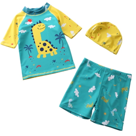 Godom Toddler Boy Swimsuit Two Pieces Swimsuit Kids Rash Guard and Trunk Beachwear Bathing Suit