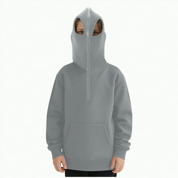 Godom Toddler Boys Girls Cute Coat Sweatshirt Color Solid Zip Long Sleeve Hoodies Top Kids Jackets