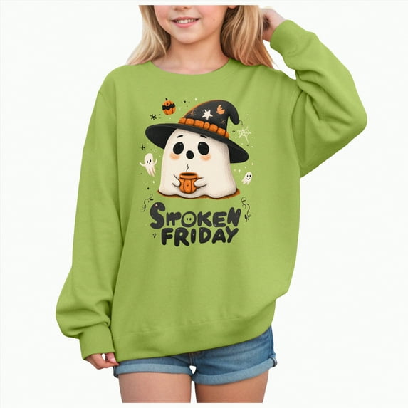 Godom Toddler Boys Girls Halloween Sweatshirt Round Neck Hoodies for Teen Girls Children's Pullover