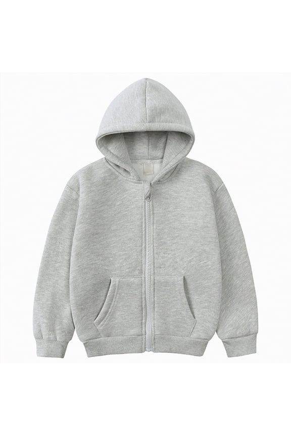Toddler Boys Girls Sweatshirt Solid Color Lined Zip Up Hoodie for Boy Fashion Sweatshirts