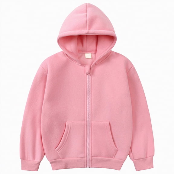 Godom Toddler Boys Girls Sweatshirt Solid Color Lined Zip Up Hoodie for Boy Fashion Sweatshirts
