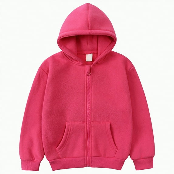 Godom Toddler Boys Girls Sweatshirt Solid Color Lined Zip Up Hoodie for Boy Fashion Sweatshirts
