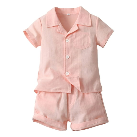 Godom Toddler Boys Outfit Sets Kids Short Sleeve T-shirt Tops and Elastic Waist Shorts Suits 2 Pieces Outfit Toddler to Big Kid Sizes