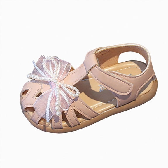 Godom Toddler Girl Sandals Casual Adjustable Double Buckle Flat Sandal Slide for Toddler Little Big Kid