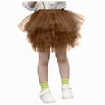 thumbnail image 1 of Godom Toddler Girls Layered Tutu Skirt 1T-8T 6-Layer Tulle Ballet Dance Princess Dress Party Skirt,Brown, 1 of 7