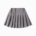 thumbnail image 1 of Godom Toddler Girls Pleated Tennis Skirt 2T-13T Elastic Waist Uniform School Mini Skort,Grey, 1 of 4