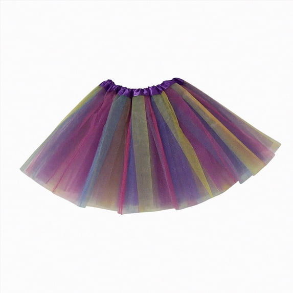 Godom Toddler Girls Rainbow Tutu Skirt 2T-8T Multicolor Tulle Princess Ballet Dress Birthday Costume,Purple