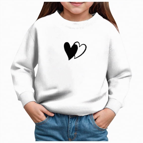 Godom Toddler Girls' Sweatshirt Girl No Cap Crew-Neck Sweatshirt Long Sleeve Pullover Shirt