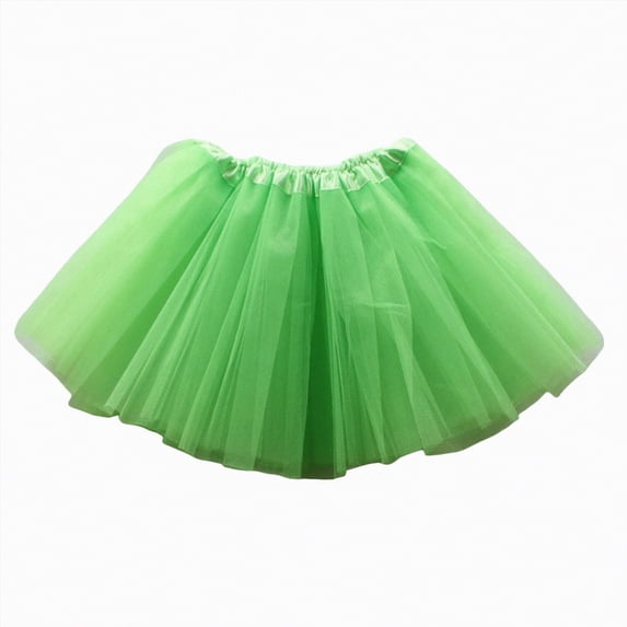 Godom Toddler Girls Tutu Skirt 3T-8T 3-Layer Tulle Elastic Waist Ballet Dance Costume Party Dress,Light Green