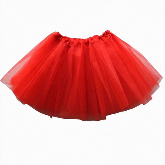 Godom Toddler Girls Tutu Skirt 3T-8T 3-Layer Tulle Elastic Waist Ballet Dance Costume Party Dress,Red
