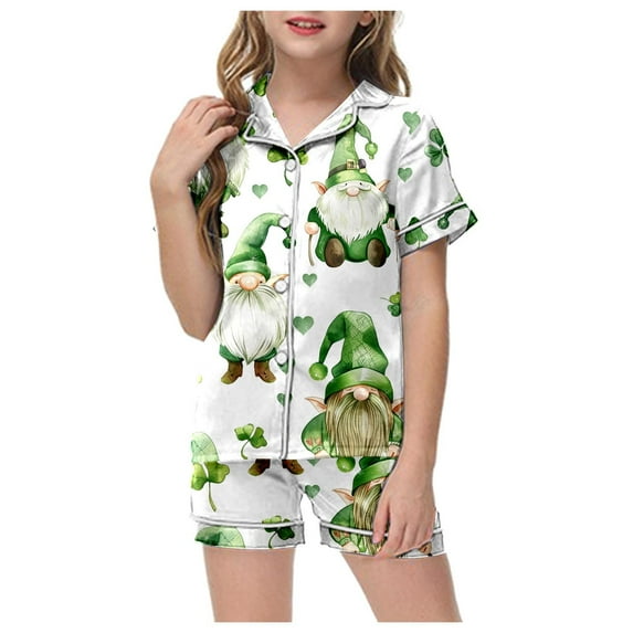 Godom Toddler Pajama Summer Short Sleeve Soft PJ 2Pcs Nightwear Sleepwear