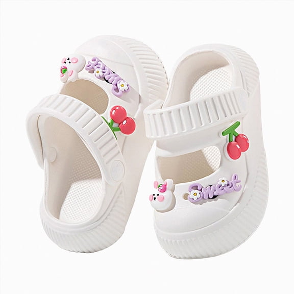 Godom Toddler Slippers Sequin Slides Shower Beach Pool Shoes Slip on Summer Slipper Kid Cloud Slides