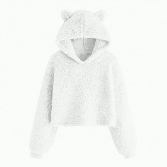 Godom Toddler Sweatshirt Warm Ear Cute Girl Hooded Baby Kids Thick Hoodies for Teen Girls