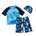 thumbnail image 1 of Godom Toddler Swimsuit Boy Short Sleeve Rash Guard and Swim Trunk 2-Piece Set Toddler to Big Kid Sizes, 1 of 7