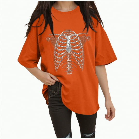 Godom Women Cute Halloween Ghost Tshirts Funny Short Sleeve Fall Shirt Tops