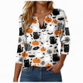 thumbnail image 1 of Godom Women Halloween Shirt Halloween Tshirt Graphic Tees Fall Season 3/4 Sleeve Tops, 1 of 5