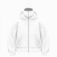 thumbnail image 1 of Godom Women Hoodie Winter Double Layer Hooded Sweatshirt with Zipper, Fleece-Lined Hip-Hop Hoodies, 1 of 5