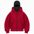 thumbnail image 1 of Godom Women Hoodie Winter Double Layer Hooded Sweatshirt with Zipper, Fleece-Lined Hip-Hop Hoodies, 1 of 5