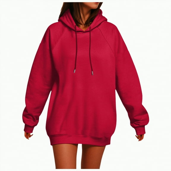 Godom Women Hoodies Oversized Fleece Long Sleeve Comfy Casual Basic Pullover Sweatshirts 2025 Fall Outfits Y2K Clothes