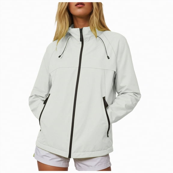 Godom Women Lightweight Jackets Waterproof Hooded Raincoat Packable Hiking Windbreaker Rain Jacket with Pockets
