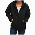 thumbnail image 1 of Godom Women Oversized Zip Up Hoodies Long Sleeve Tunic Sweatshirt Long Fleece Hoodie Jacket with Pockets, 1 of 7