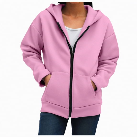 Godom Women Oversized Zip Up Hoodies Long Sleeve Tunic Sweatshirt Long Fleece Hoodie Jacket with Pockets